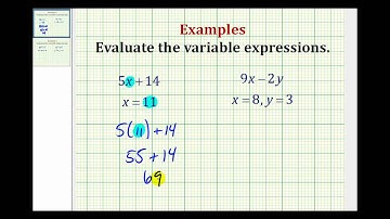 Examples Part 1:  Evaluating Variable Expressions