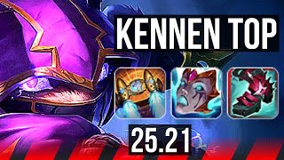 KENNEN vs YASUO (TOP) | 6 solo kills, 8/1/1, Godlike | KR Grandmaster | 25.21