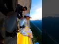 Glowy Cliff Slide is Thrill! 😱🔥 Girl Slides and lands on Cliff Airbag! #cliffactivity #cliffslide