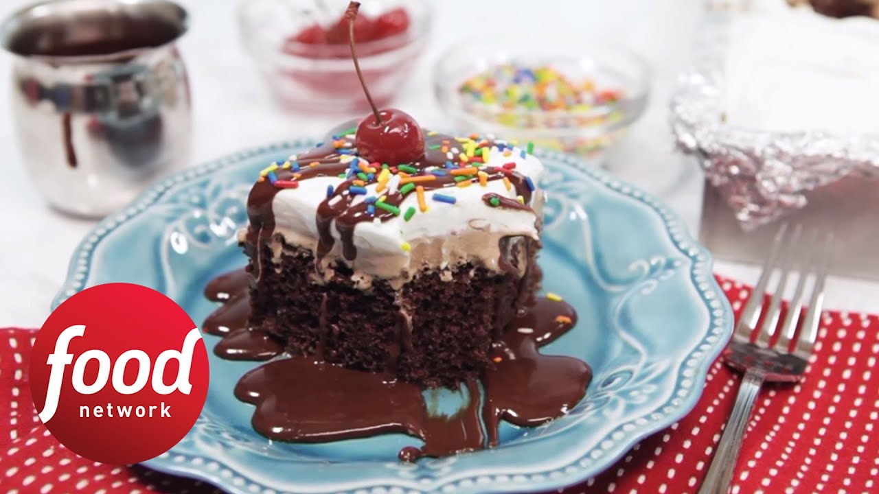 Super-Chocolate Sundae Cake Bar | Food Network