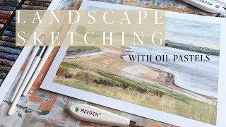 Schizzo di paesaggi con pastelli a olio - Kit di pastelli a olio morbidi MEEDEN screenshot 2