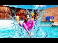 Kids Swimming Pool Big Splash Challenge Pretend Play with Jannie | Kids Play in the Pool