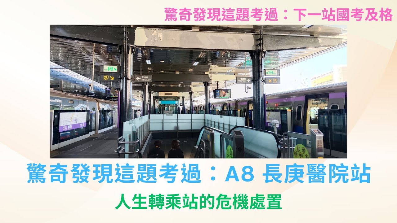 【第3集驚奇發現這題考過：A8 長庚醫院站】  人生轉乘站的「危機處置」！大腦脫軌時該怎麼辦？