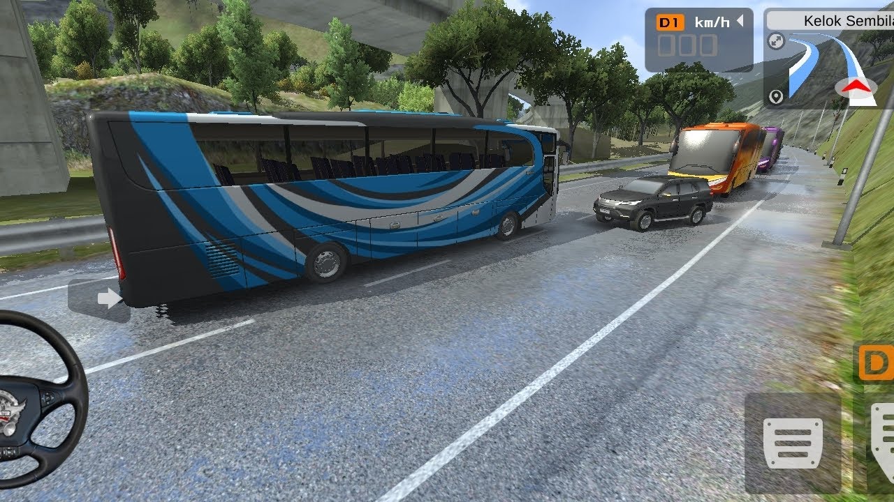 Gameplay ll indonesia bus simulator 3D very good driving & most dangerous ☠️☠️ driving in the world