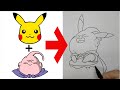 【ちょっとゆっくり】魔人ブウ + ピカチュウ = ???描いてみた😍メイキング動画