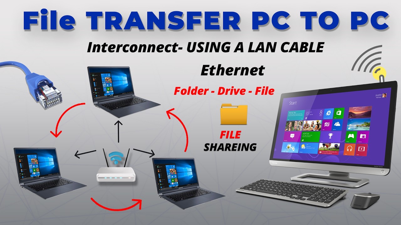 PC to PC File Transfer Using LAN Cable | Interconnect | Share Files ...