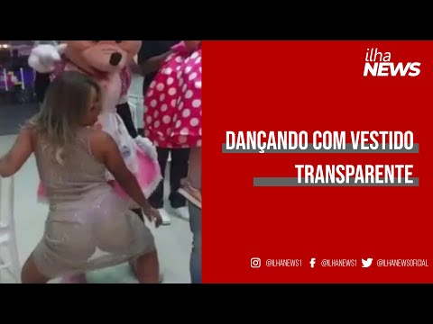 Mulher viraliza ao dançar funk com roupa transparente em festa infantil