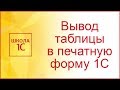 Печатная форма 1С с выводом таблиц