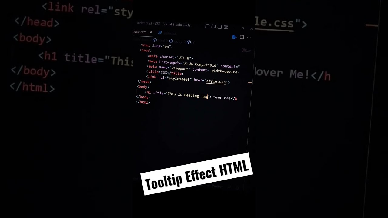Add A Tooltip Effect In HTML Html