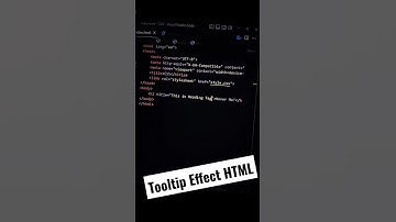 Add a Tooltip Effect in HTML #html