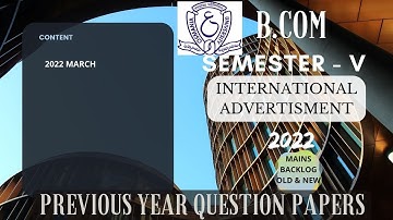 International advertisement Semester 5 | Previous Years Question Papers | 2022 | OU | B.com