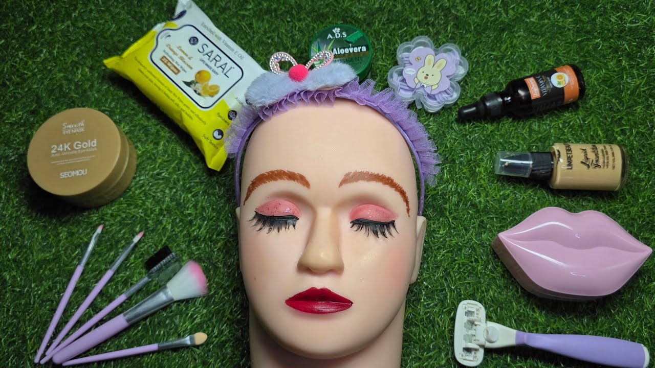 ASMR Makeup on Mannequin 🎭 (No Talking) | ASMR RUMI Kpop Demon Hunters Makeup 💋 🎀 Satisfying Videos