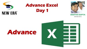 Advance Excel Day 1 by Deepak Gupta