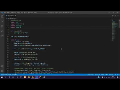 Virtual drums using Opencv python