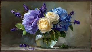 6 Hours Relaxing Floral Art 🌸 Luxury Flower Painting in 4K | Calm Music for Sleep &amp; Focus
