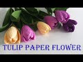 How to make Tulip Paper Flower/Hướng dẫn làm hoa Tulip bằng giấy nhún/Flower paper/ Tini_Handmake