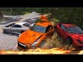 BeamNG Drive Crashes Compilation 2018 Police Spike Strip Multi-Vehicle Pileup #1