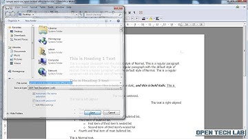 Open & Save Word Documents in Libre Office Writer