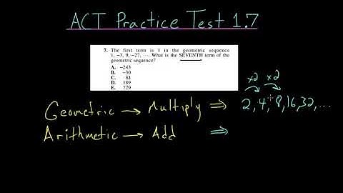 ACT Practice Test 1.7: Geometric Sequences