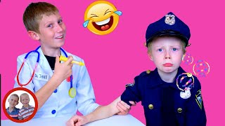 Doctor Set Toys |  Hiccups Cure! | Doctor Jake and Funny Mike Pretend Play / डॉक्टर सेट   العا دكتور