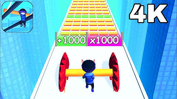 Satisfying Mobile Games 2023 - Muscle Rush - Gaint Rush - Roof Rails - Pixel Rush - Bricks Builder..