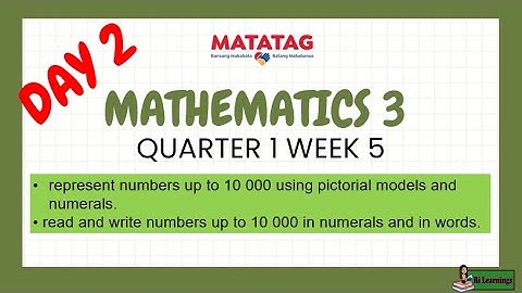 MATH Q1WEEK5 MATATAG Day 2 To read and write numbers 3 001 up to 5 000 in numerals and in words