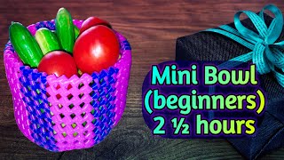 Mini Bowl using plastic wire in 2.5 hours | Amla and Square knot for beginners | Nellikai Mudichu