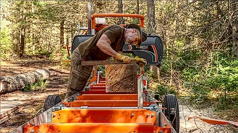 Sawing a White Pine Log Too Big for My Sawmill and Tractor