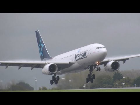 *Super Late Landing* Air Transat A330 Near Go Around at Manchester!