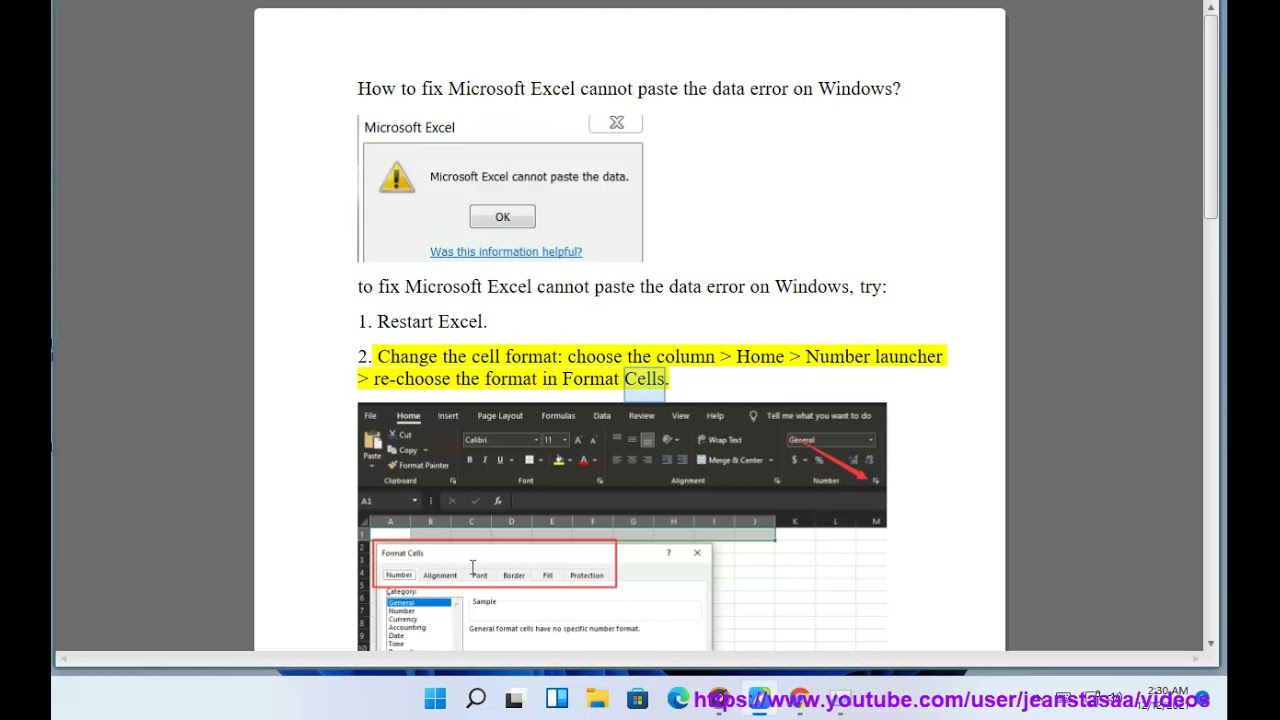 Fix Microsoft Excel Cannot Paste The Data Error On Windows