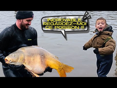 Je VIDANGE un lac… et je trouve UN POISSON TRÉSOR parmi LES 500 CARPES !!