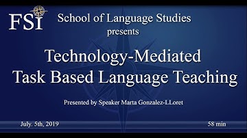 TBLT Speaker Series: Technology Mediated Teaching (Marta Gonzalez-LLoret)