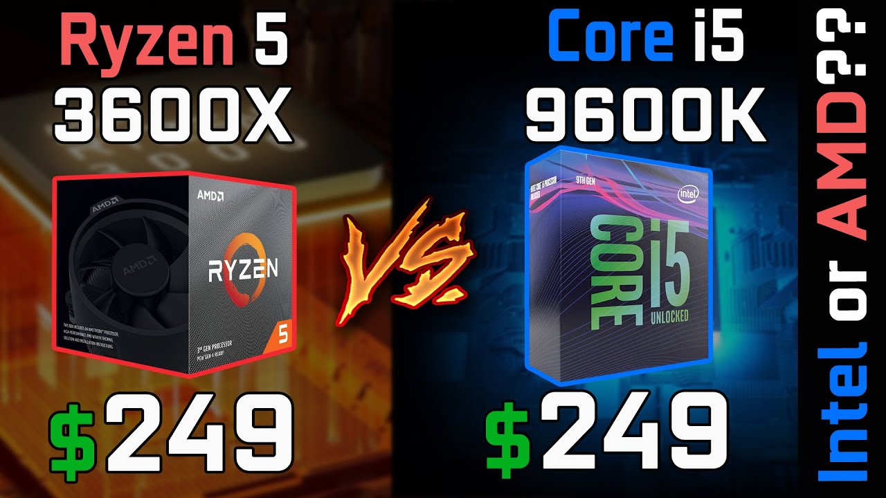 Ryzen 3600X vs Core i5-9600K | Gaming Benchmarks, AMD or Intel? - YouTube