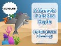 A struggle in the sea depth - Digital speed drawing