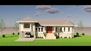 แบบบ้านเดี่ยว 2 ชั้น  Ex 25 SketchUp model house design by engineer