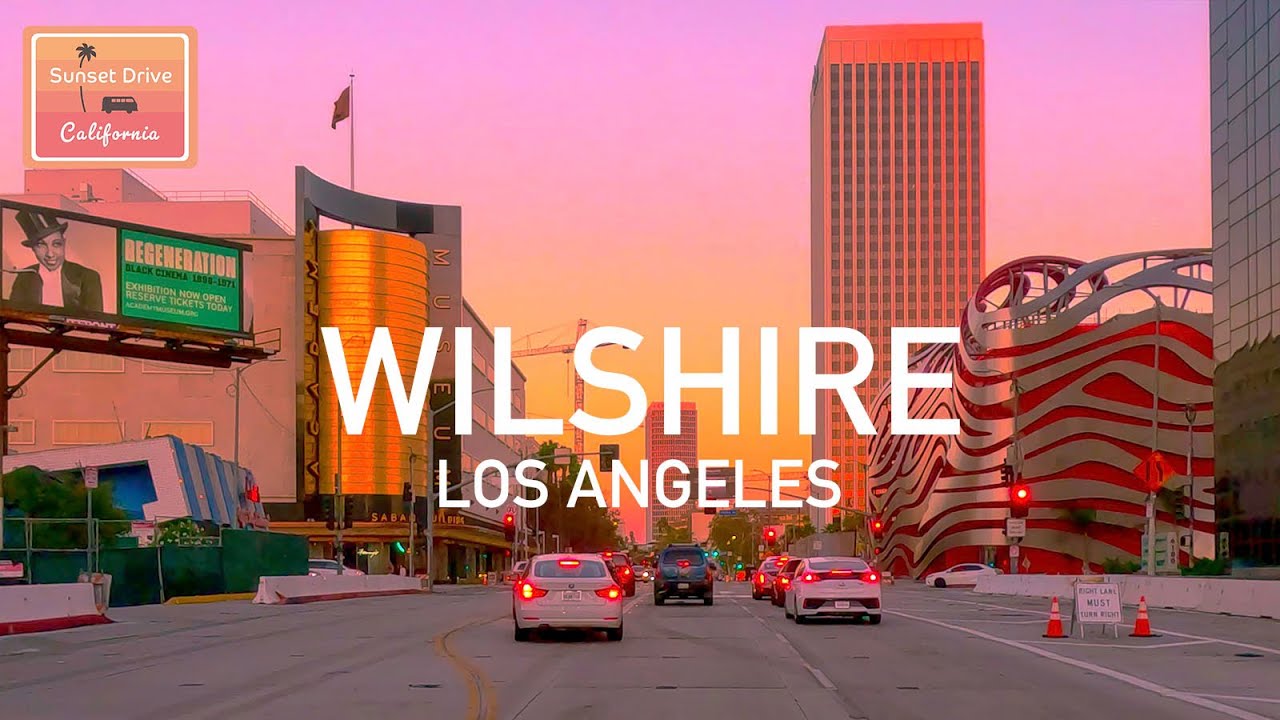 Dreamy Sunset Drive | Mid Wilshire Los Angeles California | Relaxing Stress Relief | HDR 60fps