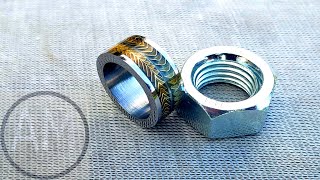 Turned a Hex Nut into BEAUTIFUL Ring (with Hand Tools)