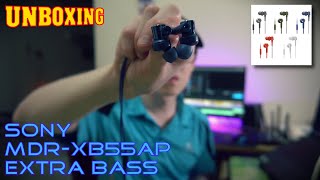 UNBOXING - SONY MDR-XB55AP EXTRA BASS STEREO HEADPHONES (Blue)