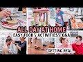 ALL DAY AT HOME QUARANTINE | EASY FOOD + ACTIVITIES WITH KIDS + Q&A | Amy Darley
