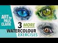 3 More Practice Exercises in Watercolour - Painting Animal Eyes.