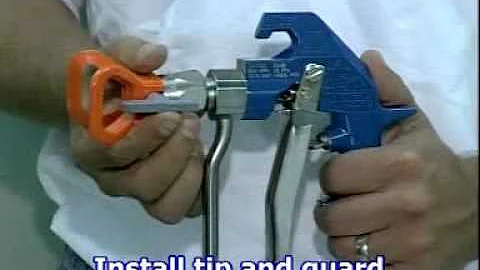 How to install a spray tip and guard on the Graco GMax