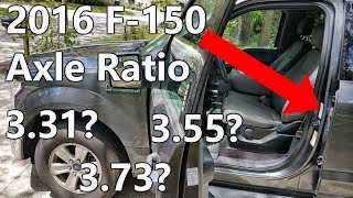 How To Find Axle Ratio 2016 Ford F150