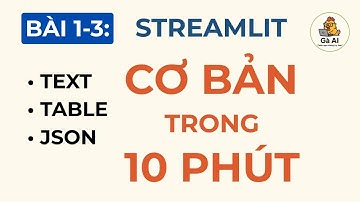 [10P Tóm Tắt] Tự Học Streamlit Cơ Bản: Text, Bảng, JSON
