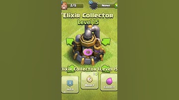 Elixir Collector Level 1 To Max Upgradation #coc #shortvideo #shorts #viral
