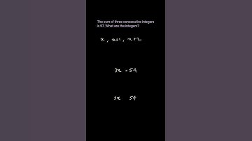 Find the Three Consecutive Integers That Add Up to 57! #maths #shorts #algebra #mathriddles