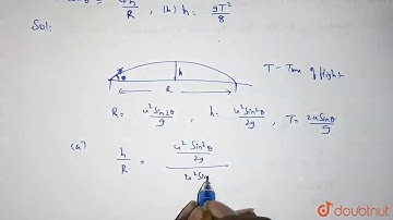 If `theta` is the angle of projection, R the range, h the maximum heig | Class 10 PHYSICS | Doubtnut