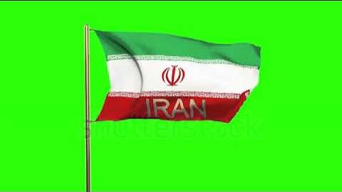 Iran flag with title waving in the wind. Looping sun rises style. Animation loop Stock video by