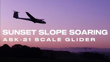 ASK-21 scale glider, beautiful sunset flight - rolls, low passes
