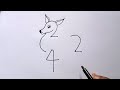 Deer drawing from 224 number  how to draw deer sketch