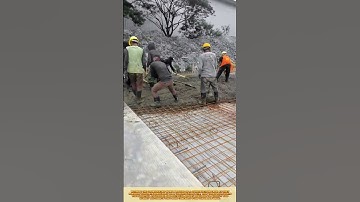 Construction Worker Teamwork Concrete Spreading on a Construction Site #workprocess